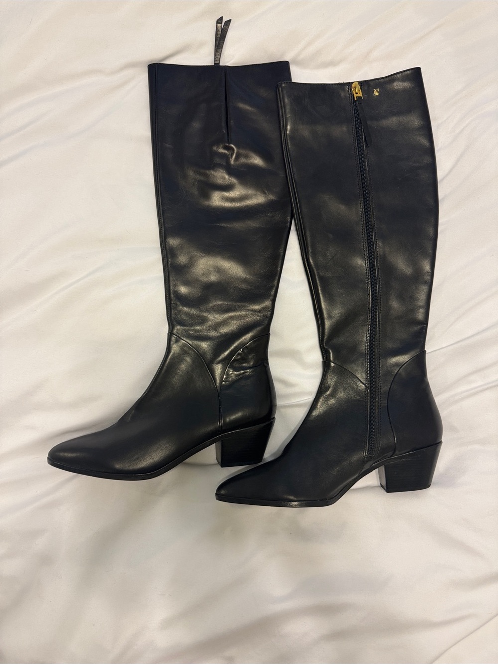 Vince Camuto Black Leather Over-the-Knee Boots